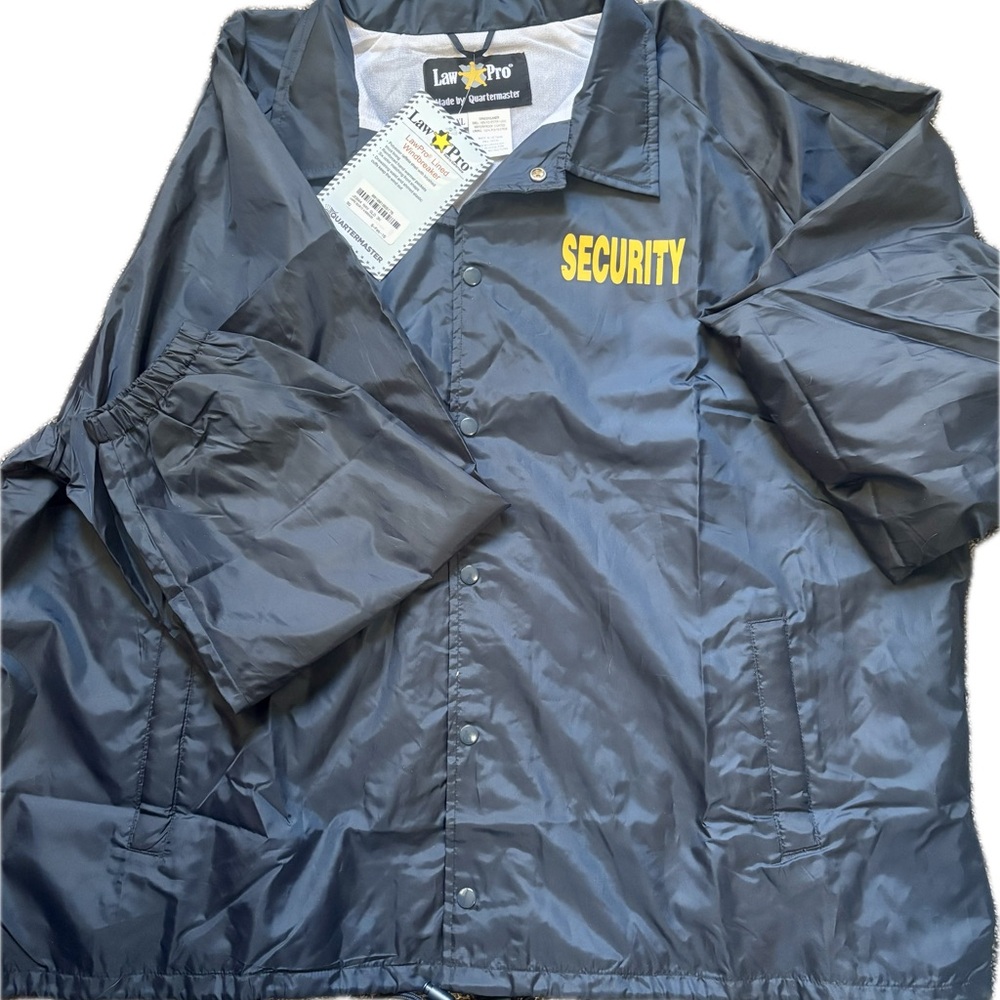 Law Pro Security Jacket Navy Blue with Yellow Lettering New w/tags 3X